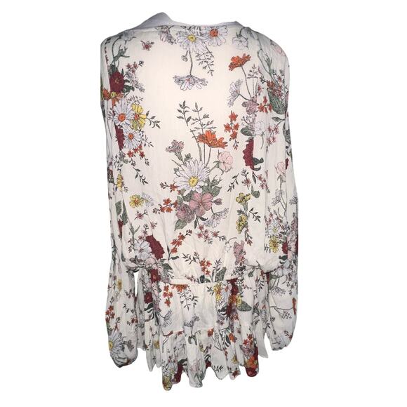 Adyson Parker Floral daisy Ruffled Boho long sleeve women's rayon top size 1x - Picture 3 of 7